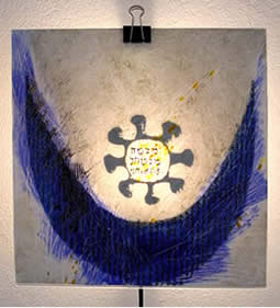 Leuchtobjekte (II), Mischtechnik, 30 x 30 cm, 2001